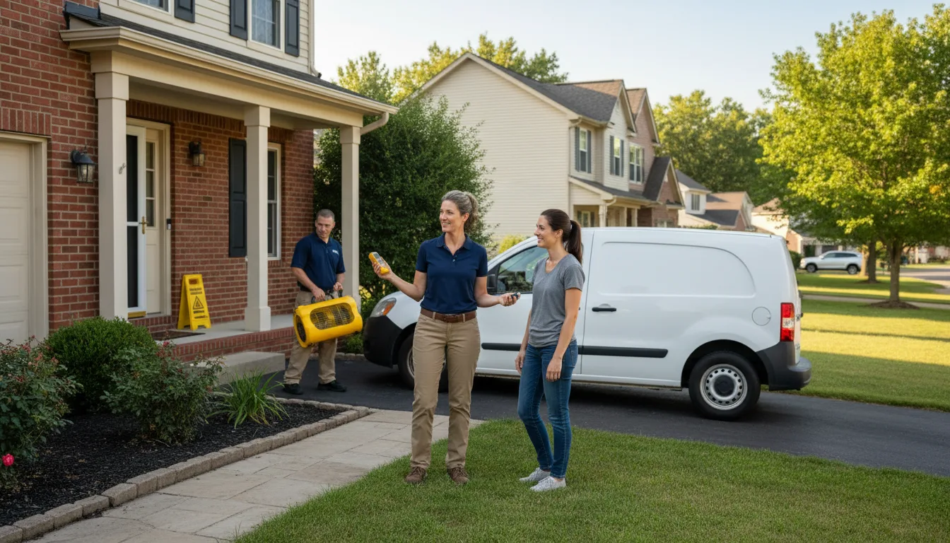 Residential water damage restoration in Marine, IL